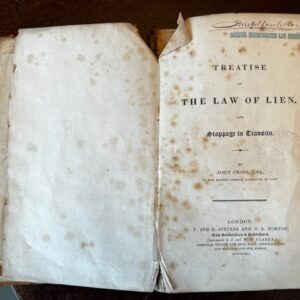 Treatise The Law of Lien and Stoppage in Transitu