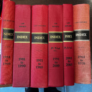 Law Report Index 6 Volumes