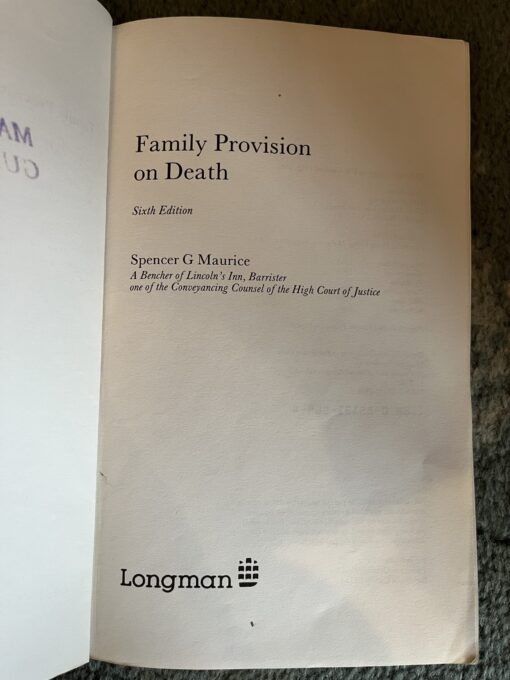 Family Provision on Death, Spencer G Maurice - Image 4