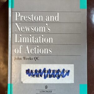 Preston and Newsom's Limitation of Actions