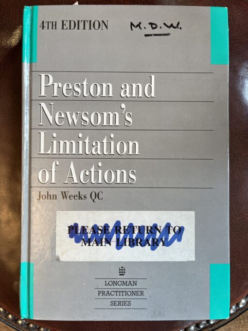 Preston and Newsom's Limitation of Actions