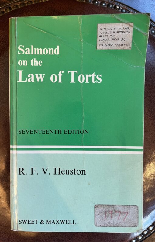 Salmond on the Law of Torts - R.F.V Heuston